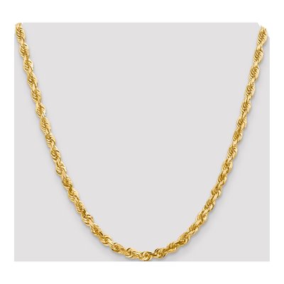 14K Yellow Gold 5mm Diamond-Cut Quadruple Rope Chain – view 5