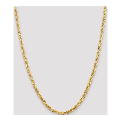 14K Yellow Gold 5mm Diamond-Cut Quadruple Rope Chain – view 6