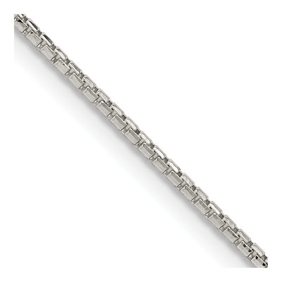 Sterling Silver 1.3mm Diamond-Cut Round Box Chain