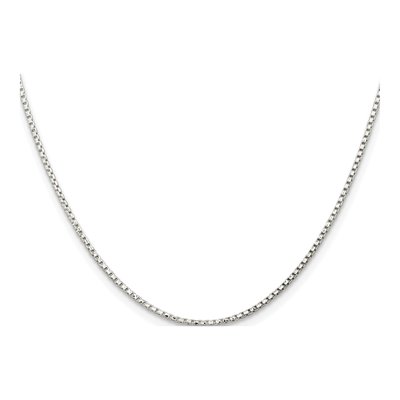 Sterling Silver 1.3mm Diamond-Cut Round Box Chain – view 2