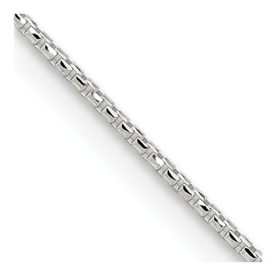 Sterling Silver 1.5mm Diamond-Cut Round Box Chain