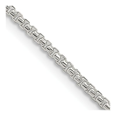 Sterling Silver 1.75mm Diamond-Cut Round Box Chain