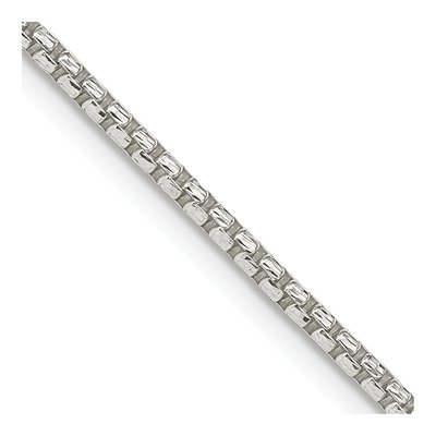 Sterling Silver 2mm Diamond-Cut Round Box Chain