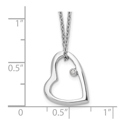 Sterling Silver Diamond Open Heart Necklace – view 4