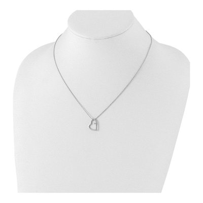 Sterling Silver Diamond Open Heart Necklace – view 5