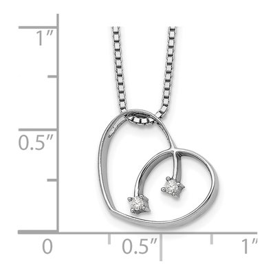 Sterling Silver Diamond Open Heart Necklace – view 4
