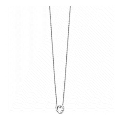 Sterling Silver Diamond Heart Necklace – view 3