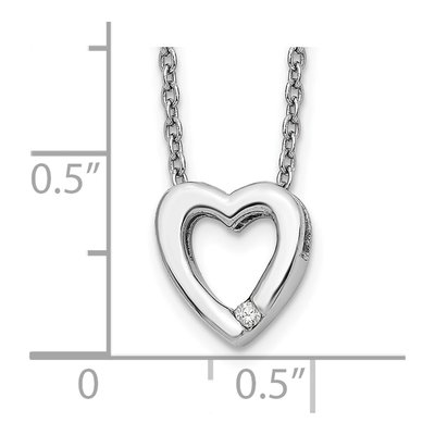 Sterling Silver Diamond Heart Necklace – view 4