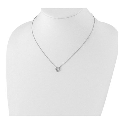 Sterling Silver Diamond Heart Necklace – view 5