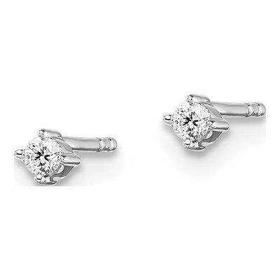 Sterling Silver 1/20 ct tw 1.9mm Round Diamond Stud Earrings – view 3