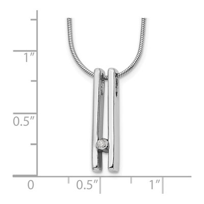 Sterling Silver Diamond Necklace – view 4