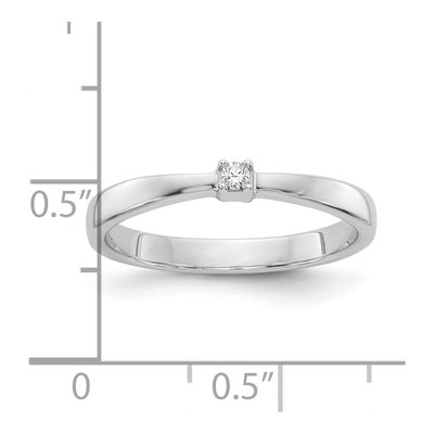 Sterling Silver Diamond Ring – view 5