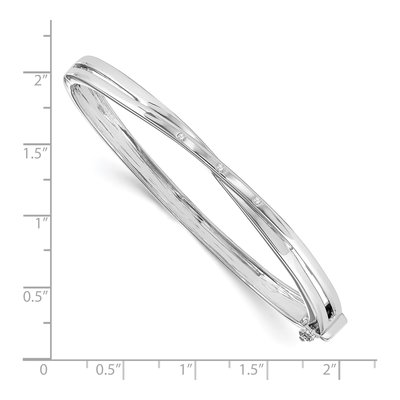 Sterling Silver Diamond Bangle Bracelet – view 3