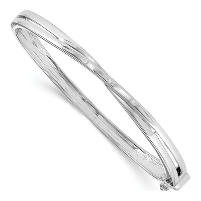 Sterling Silver Diamond Bangle Bracelet