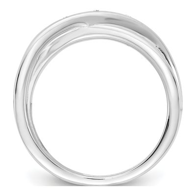 Sterling Silver Diamond Crossover Ring – view 3