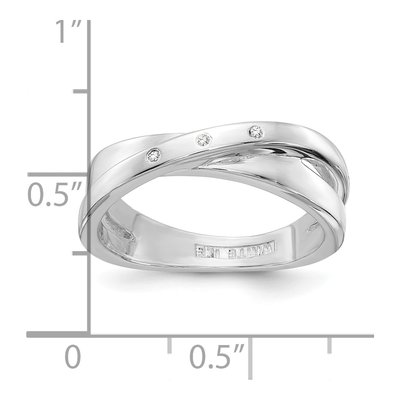 Sterling Silver Diamond Crossover Ring – view 4