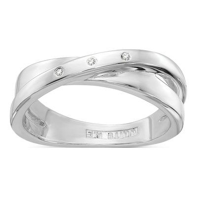 Sterling Silver Diamond Crossover Ring