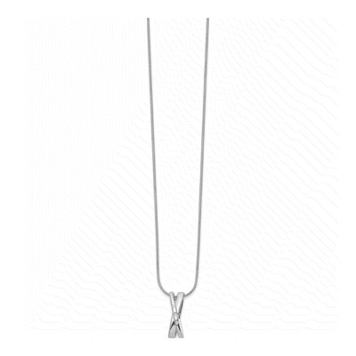 Sterling Silver Diamond Crossover Pendant Necklace – view 3