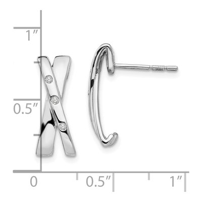 Sterling Silver 1/20 ct tw Diamond Crossover Dangle Earrings – view 5