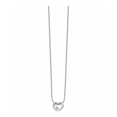 Sterling Silver Diamond Open Heart Necklace – view 3