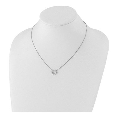 Sterling Silver Diamond Open Heart Necklace – view 5