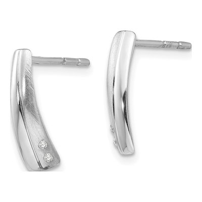 Sterling Silver Diamond Dangle Earrings – view 3