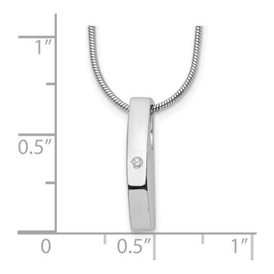 Sterling Silver Diamond Necklace – view 4