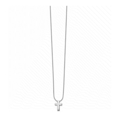 Sterling Silver Diamond Cross Necklace – view 3