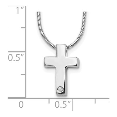 Sterling Silver Diamond Cross Necklace – view 4