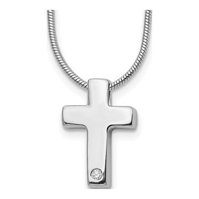 Sterling Silver Diamond Cross Necklace