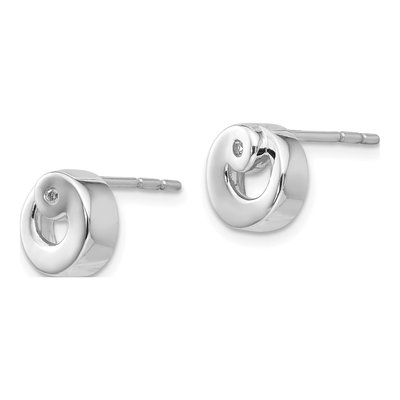 Sterling Silver 1.3mm Round Diamond Stud Earrings – view 3