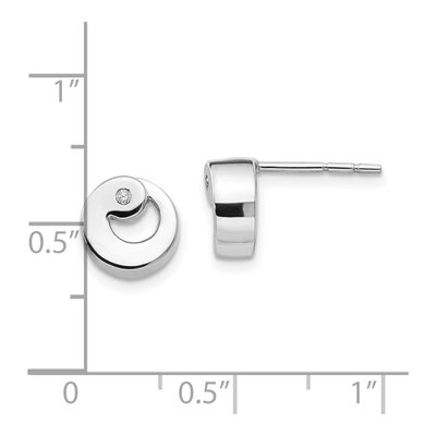 Sterling Silver 1.3mm Round Diamond Stud Earrings – view 5