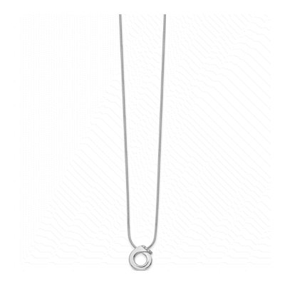 Sterling Silver Diamond Circle Pendant Necklace – view 3