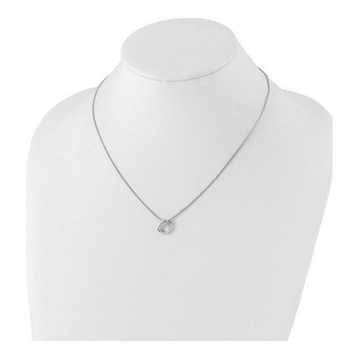 Sterling Silver Diamond Circle Pendant Necklace – view 5