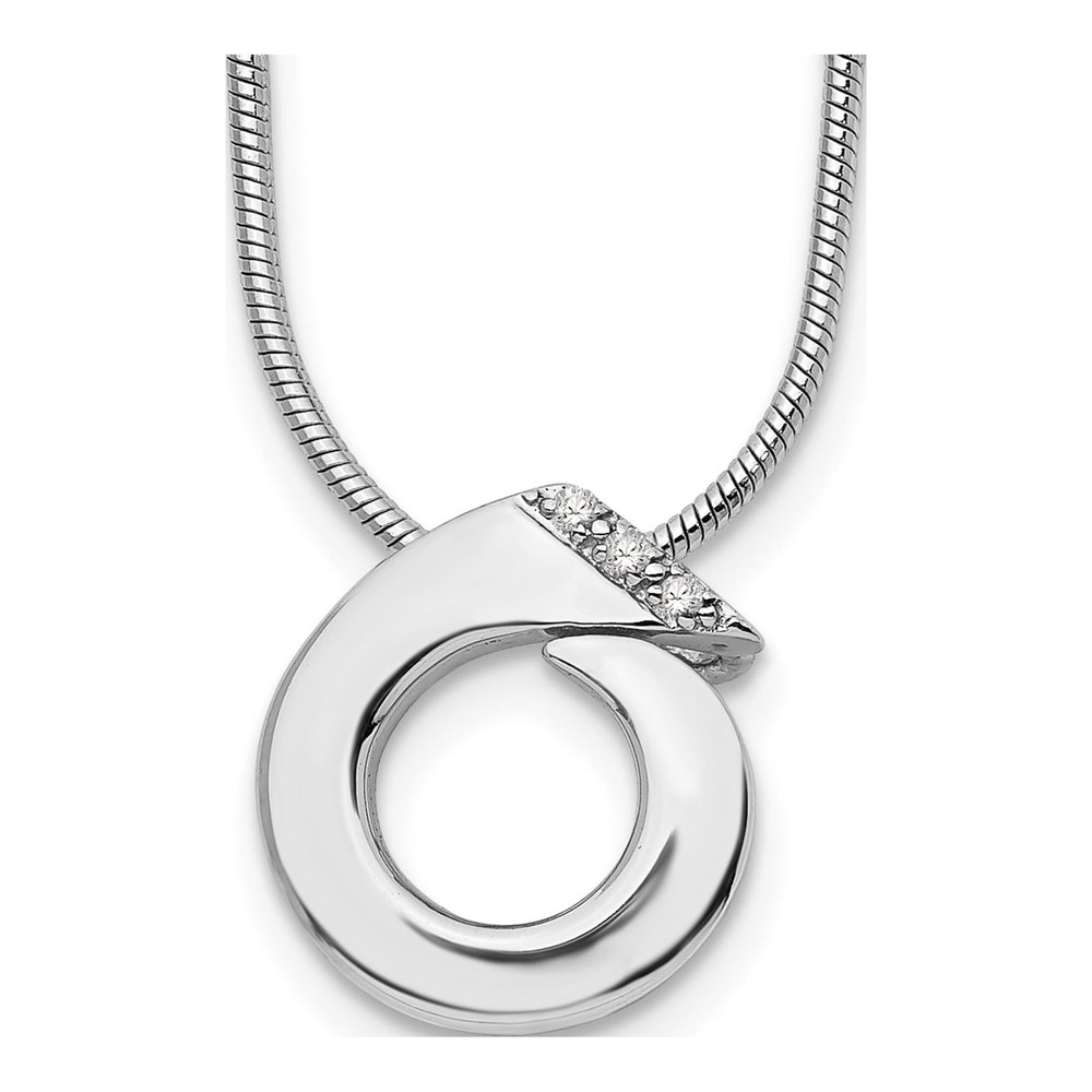 White Ice Sterling Silver Diamond Circle Necklace