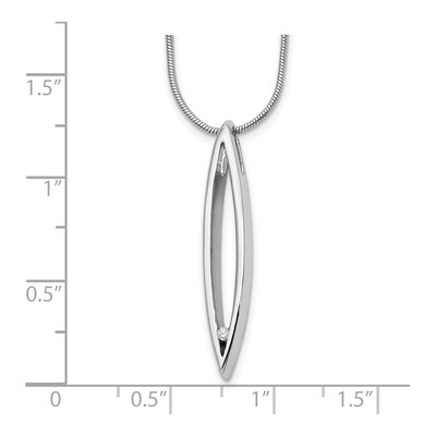 Sterling Silver Diamond Pendant Necklace – view 4