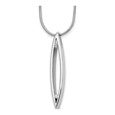 Sterling Silver Diamond Pendant Necklace