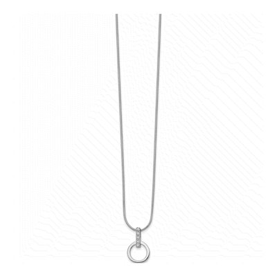 Sterling Silver 1/20 ct tw Diamond Open Circle Pendant Necklace – view 3