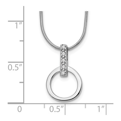Sterling Silver 1/20 ct tw Diamond Open Circle Pendant Necklace – view 4