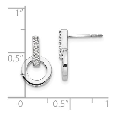 Sterling Silver 1/20 ct tw Diamond Open Circle Dangle Earrings – view 5