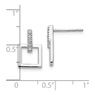 Sterling Silver 1/20 ct tw Diamond Square Dangle Earrings – view 5