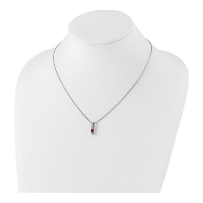 Sterling Silver Pink Tourmaline & Diamond Pendant Necklace – view 5
