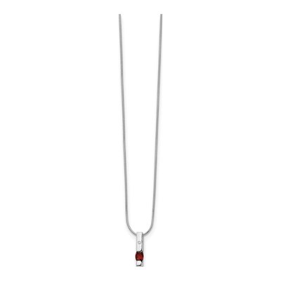 Sterling Silver Garnet & Diamond Necklace – view 3