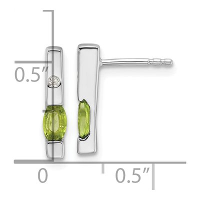 Sterling Silver Peridot & Diamond Dangle Earrings – view 5