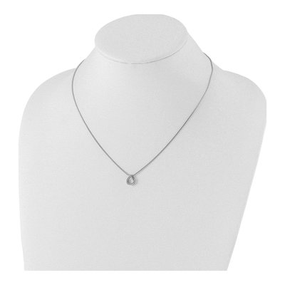 Sterling Silver Diamond Teardrop Necklace – view 5