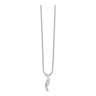 Sterling Silver Diamond Necklace – view 3