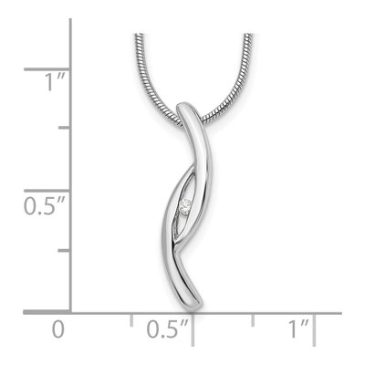 Sterling Silver Diamond Necklace – view 4