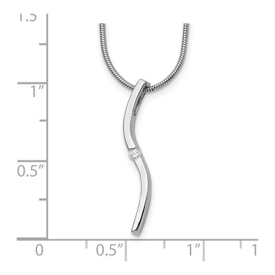 Sterling Silver Diamond Necklace – view 4