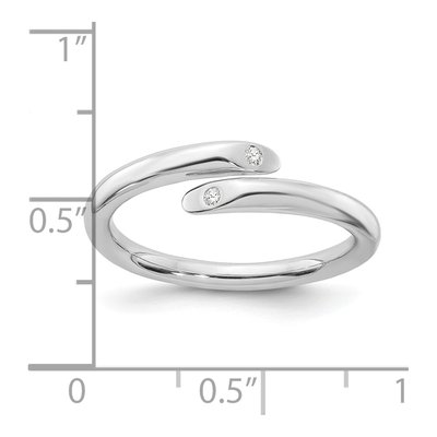 Sterling Silver Diamond Ring – view 5