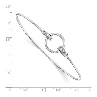 Sterling Silver 1/20 ct tw Diamond Bangle Bracelet – view 2